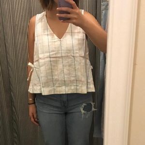 Madewell white checkered tank